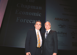 Esmael Adibi (left) and James L. Doti will present the Chapman University Economic Forecast Update on Thursday, June 19, 8:30 a.m. in Segerstrom Concert Hall, Costa Mesa, Calif.