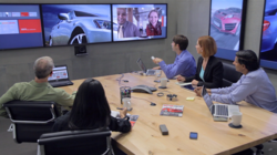Mezzanine collaborative conference room from Oblong Industries