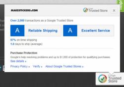 MakeStickers.com Trusted Store Verification