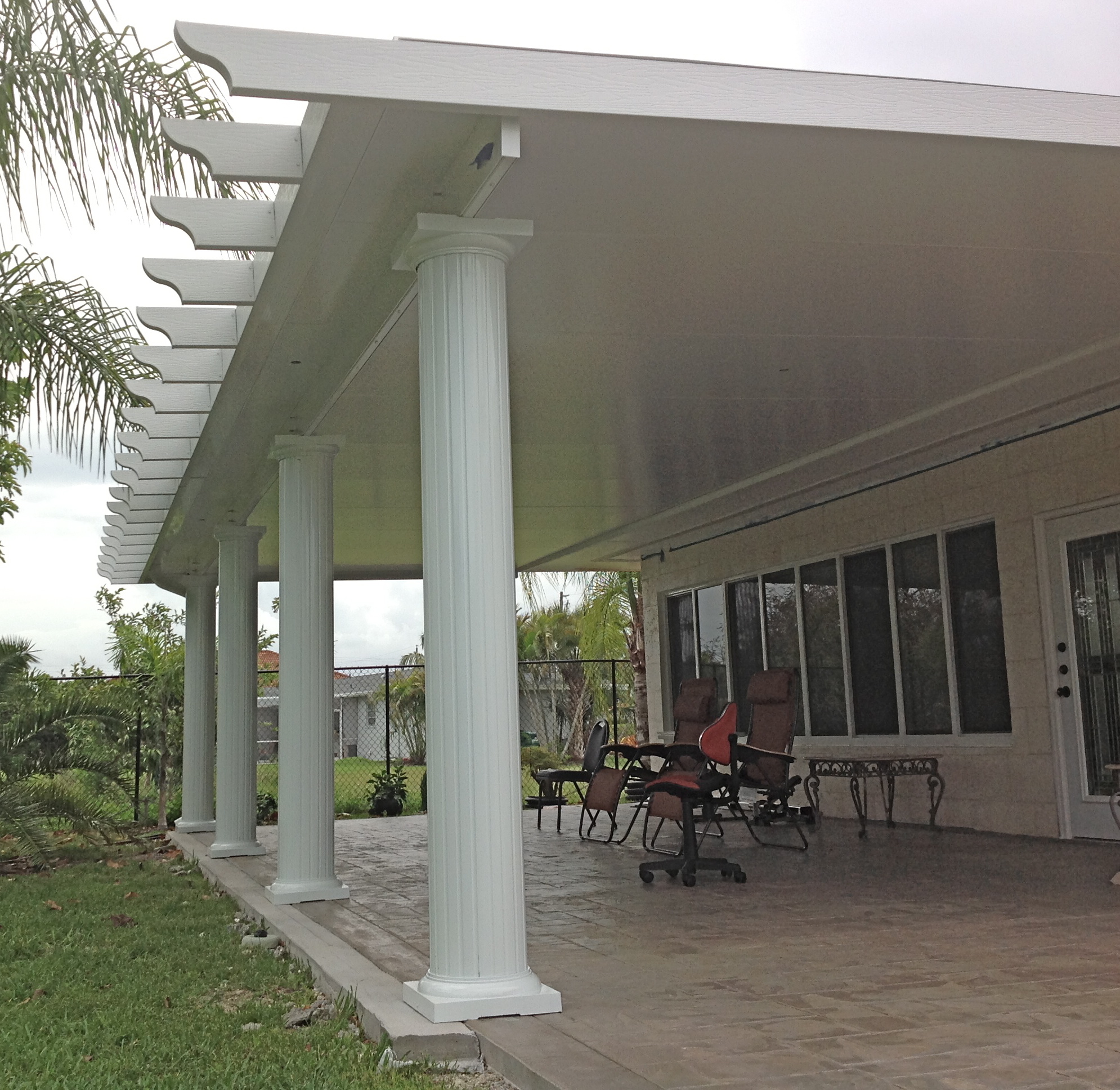 roof aluminum porch pergola patio miami screen builders insulated kits roofs venetian covers backyard enclosures florida inc metal outdoor wood