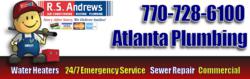 Hot water heaters, leaking pipes, sewer repair by Atlanta Plumber R.S. Andrews. When you need help with your family’s plumbing, you need to call an Atlanta plumber that you trust. Call the plumbing contractor your friends use, at 770-728-6100 for top rate