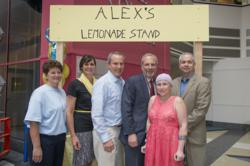 Everyone enjoys a cup of lemonade after the Cancer Center's Flash Mob during CHOP's 10th annual Alex's Lemonade Stand event