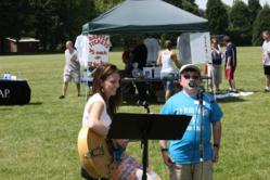 Annie Bany accompanies Chase Swearingen at Hydrocephalus WALK