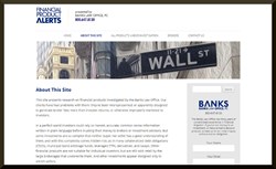 Screenshot of Financial Products Alert Website