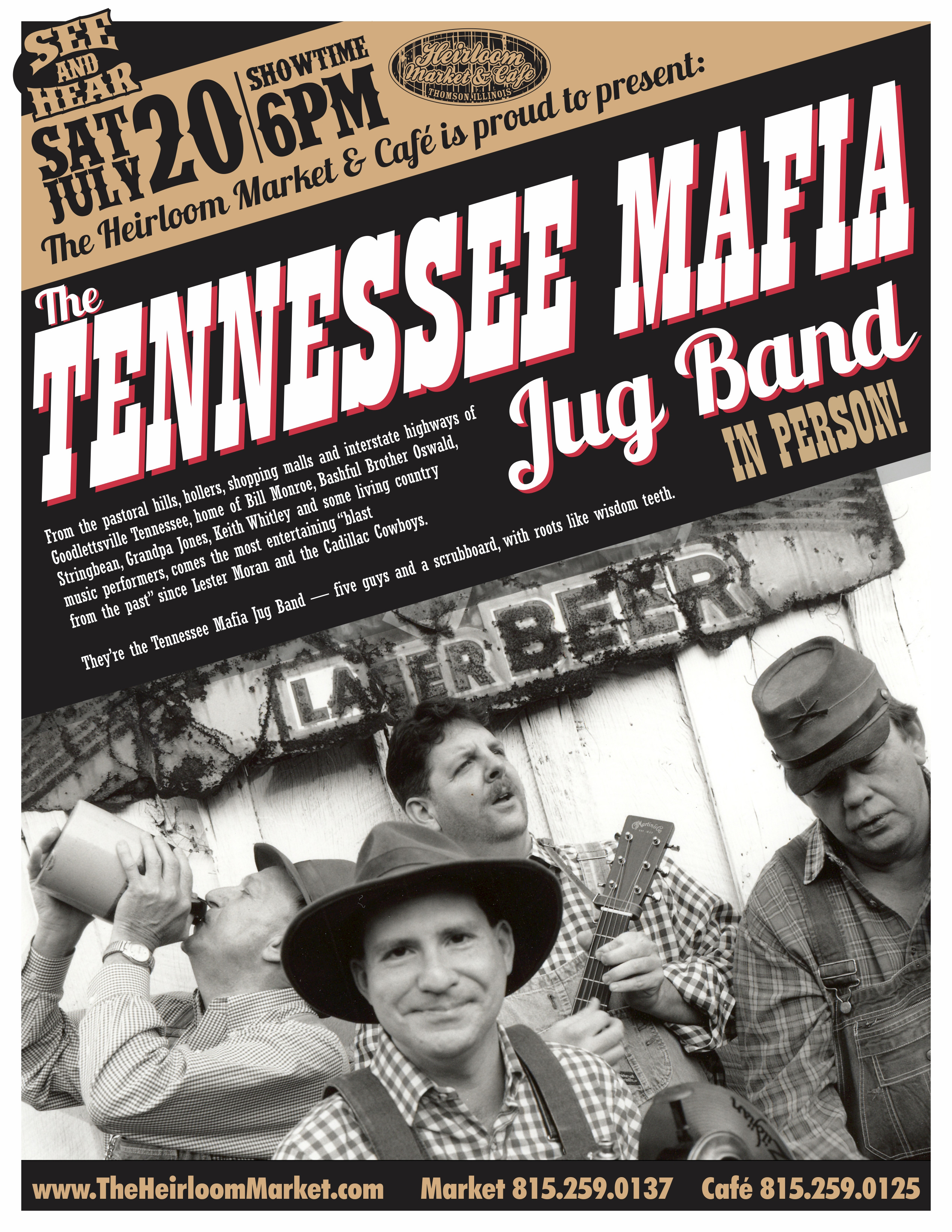 The Heirloom Market & Café To Host The Tennessee Mafia Jug Band Live On