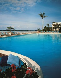 Fairmont Hamilton Princess Resort Hotel Pool with View of Hamilton Bay
