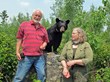 Lynn Rogers, Sue Mansfield with study bear June. June 29, 2013