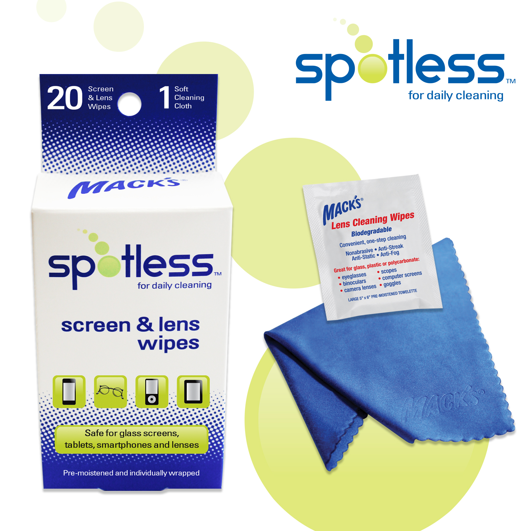 McKeon Products, Inc. Introduces Mack’s® Spotless™ Screen & Lens Wipes