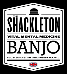 New visual identity of The Shackleton banjo from The Great British Banjo Company.