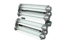 Four Lamp Two Foot Explosion Proof Light Fixture with Emergency Backup
