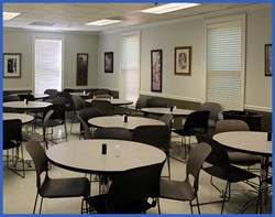 Room rentals for large and small groups with individual computer work stations for students