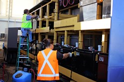 Batteries are cleaned and prepared for delivery to the factory