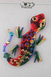 Art jewelry lizard pin by Jim Horn