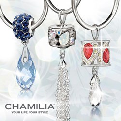 Image showing three Chamilia Hoop Earrings with Chamilia beads