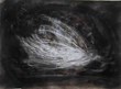 Feathered Friend, Carbon Smoke Drawing by Hawaii Artist, Wayne Zebzda at New York Gallery Elisa Contemporary Art