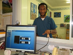 Fulcrum Biometric and Lumidigm biometric identification system at medical clinic