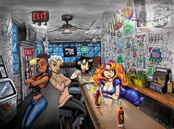 pOny girls from left to right; Pauline Tharpe, Odette Cruz, Yoshiko Yomano & Nina Lee
