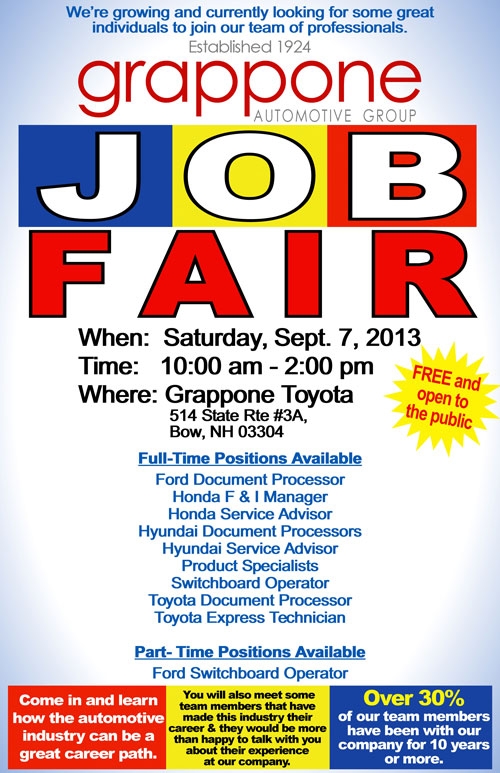 Job Fair This Saturday At Grappone