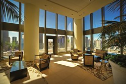The Legacy at Millennium Park features two hospitality rooms with adjoining sky-garden terraces.