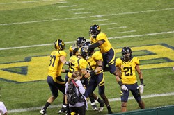 Cal Bears Celebrating in the End Zone