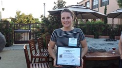 Chosen finalist for the Emerging Generations Award, Jaime Howe-Stolis from San DIego plumbing company, Bill Howe, couldn't be happier