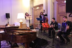 Sabina Rakcheyeva (violin) and the Deco Ensemble at the Labour party event