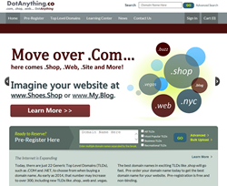 Pre-register for your domain name in tomorrow's hottest new TLDs such as .Shop and .Vegas.