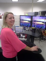 Sherri at work with her TaskMate Go