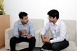 Gaurav and a Jigsaw student having a one on one chat