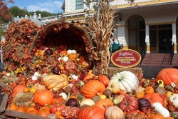 A pumpkin display at Dollywood Harvest Festival