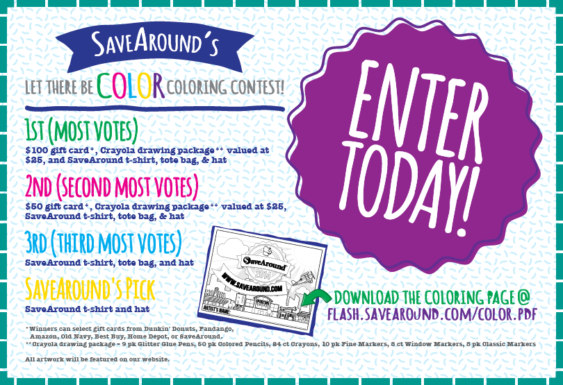 SaveAround Presents Coloring Contest to Celebrate National Coupon Month