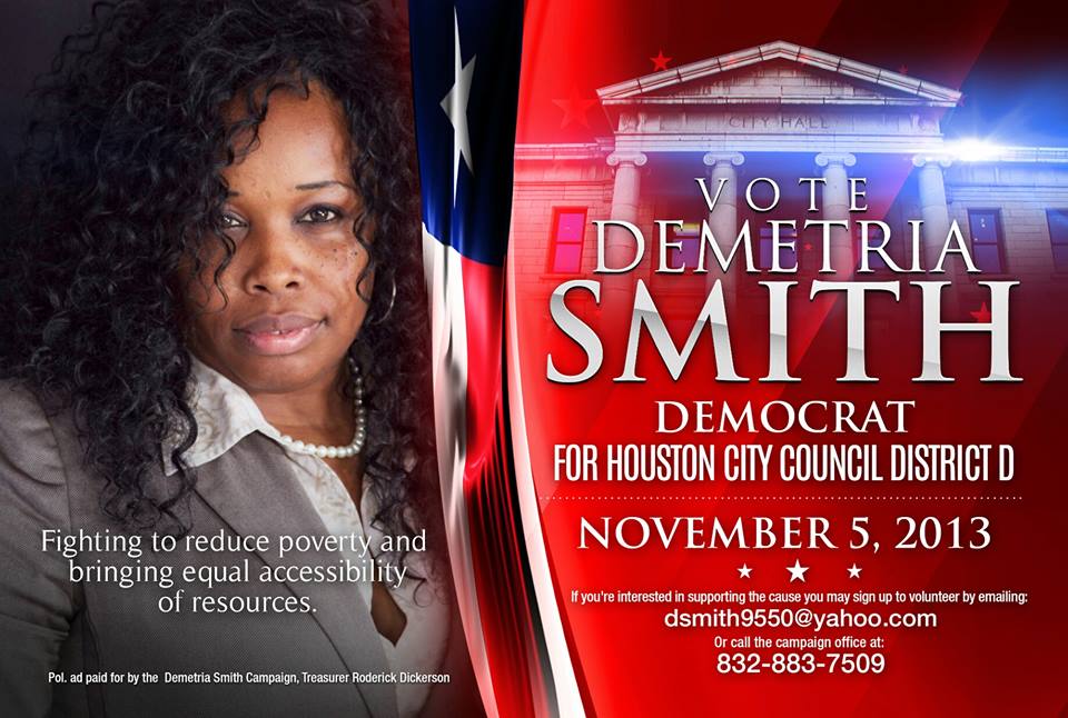 Demetria Smith, Houston City Council Candidate District D Announces