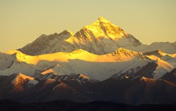 April to early June is the best time to view the Mount Everest at the Base Camp in Tibet. The sunrise or sunset makes the Everest an amazingly beautiful golden peak.