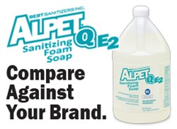Alpet Q E2 Sanitizing Foam Soap, Best Sanitizers, Sanitizing Hand Soap for Food Processing