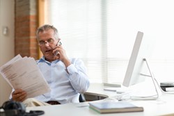 man improving credit score