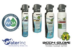 WQA Sustainability Certified Body Glove® Water Filter Systems: BG-1000, BG-3000, BG-12000 and BG-6000FF.