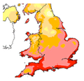 The UK Met Office's map showing solar irradiance across the country