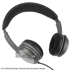 Transcription Transcriber Headset Overhead Earphone Underchin