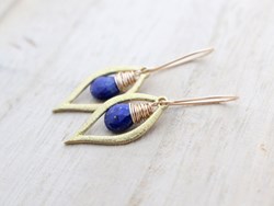 Lapis Lazuli Dew Earrings by Saressa Designs
