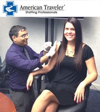 Flu shot clinit at American Traveler Staffing
