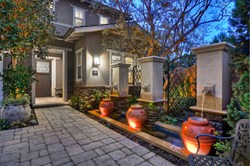 Front Door reception with water garden for Feng Shui harmony