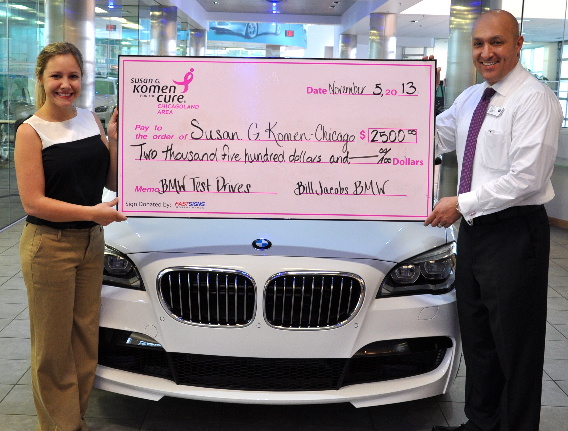 Bill Jacobs Bmw Presents 2500 To Susan G Komen