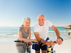 couple on Bikes on Sand
