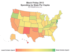 ShopAtHome.com Black Friday Spending Map