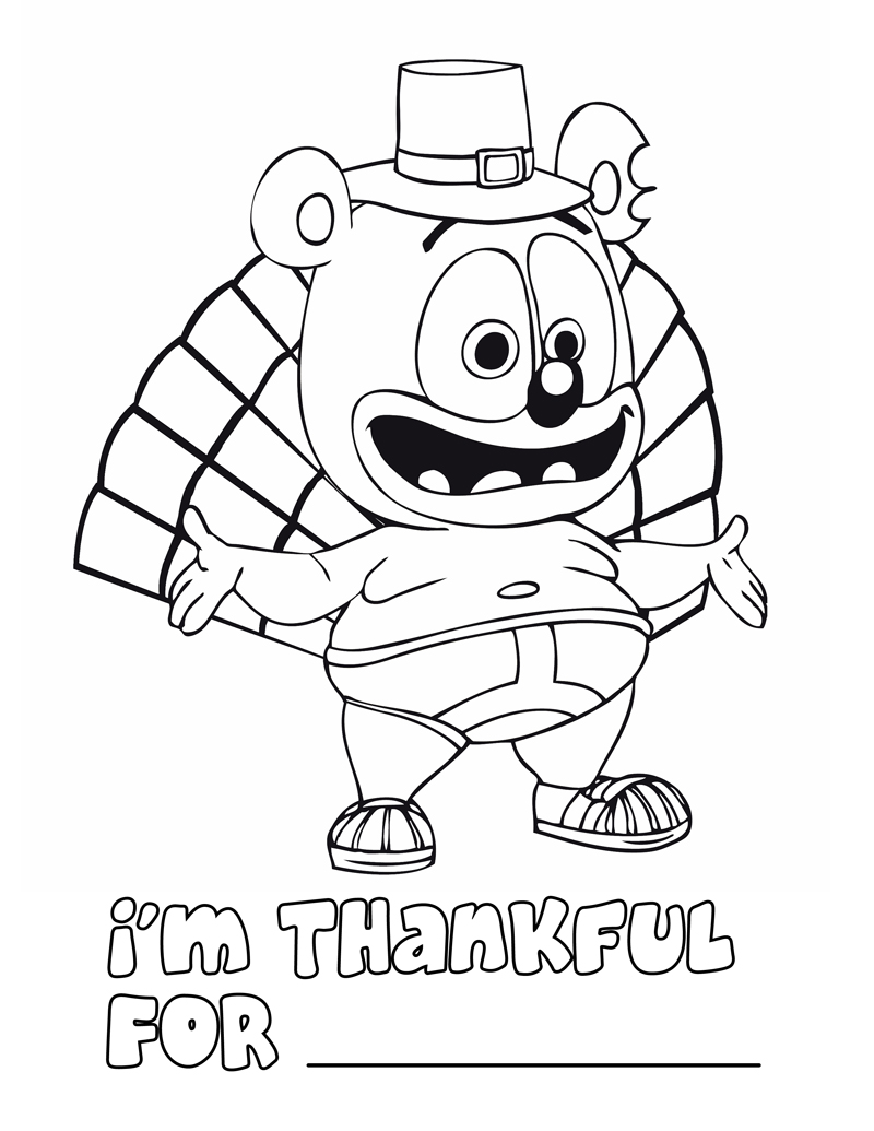 Celebrate Thanksgiving With Gummibär Enter Thanksgiving Coloring Page Contest To Win A Gummibär Plush Toy
