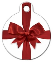Holiday Bow Dog Tag