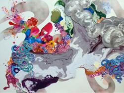 Kimber Berry Mixed Media Painting at New York Art Gallery Elisa Contemporary Art