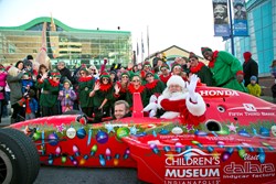 Indy 500 Pole Sitter Ed Carpenter & Santa Claus raced into The Children's Museum of Indianapolis