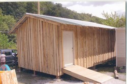 Award-winning food distribution center built by Lynn Davis and his Wood-Mizer LT40 Super Hydraulic sawmill.