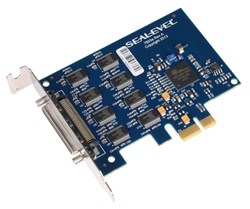 Low-profile eight port RS-232 PCI Express serial interface adapter